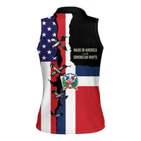 Dominican Republic Women Sleeveless Polo Shirt Made In America with Dominican Parts DT03