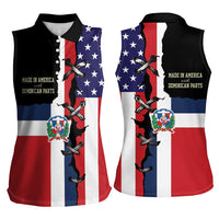 Dominican Republic Women Sleeveless Polo Shirt Made In America with Dominican Parts DT03