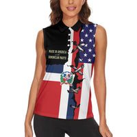 Dominican Republic Women Sleeveless Polo Shirt Made In America with Dominican Parts DT03