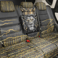Personalized Black and Gold Lion Back Car Seat Cover King Africa - Wonder Print Shop