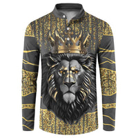 Personalized Black and Gold Lion Button Sweatshirt King Africa - Wonder Print Shop