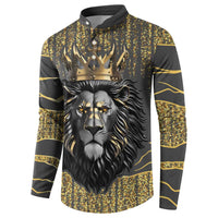 Personalized Black and Gold Lion Button Sweatshirt King Africa - Wonder Print Shop