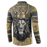 Personalized Black and Gold Lion Button Sweatshirt King Africa - Wonder Print Shop