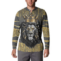 Personalized Black and Gold Lion Button Sweatshirt King Africa - Wonder Print Shop