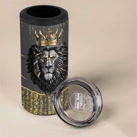 Personalized Black and Gold Lion 4 in 1 Can Cooler Tumbler King Africa - Wonder Print Shop