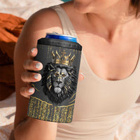 Personalized Black and Gold Lion 4 in 1 Can Cooler Tumbler King Africa - Wonder Print Shop