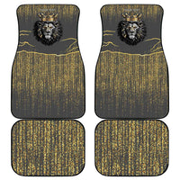 Personalized Black and Gold Lion Car Mats King Africa - Wonder Print Shop