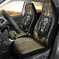 Personalized Black and Gold Lion Car Seat Cover King Africa - Wonder Print Shop