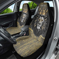 Personalized Black and Gold Lion Car Seat Cover King Africa - Wonder Print Shop