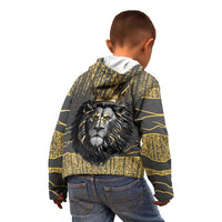 Personalized Black and Gold Lion Kid Hoodie King Africa - Wonder Print Shop