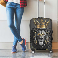 Personalized Black and Gold Lion Luggage Cover King Africa - Wonder Print Shop