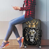 Personalized Black and Gold Lion Luggage Cover King Africa - Wonder Print Shop