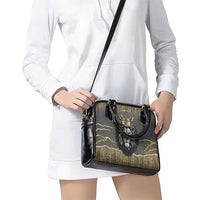 Personalized Black and Gold Lion Shoulder Handbag King Africa