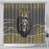 Personalized Black and Gold Lion Shower Curtain King Africa