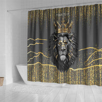 Personalized Black and Gold Lion Shower Curtain King Africa