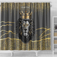 Personalized Black and Gold Lion Shower Curtain King Africa