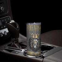 Personalized Black and Gold Lion Skinny Tumbler King Africa - Wonder Print Shop