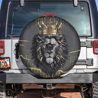 Personalized Black and Gold Lion Spare Tire Cover King Africa - Wonder Print Shop