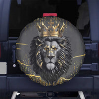 Personalized Black and Gold Lion Spare Tire Cover King Africa - Wonder Print Shop