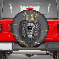 Personalized Black and Gold Lion Spare Tire Cover King Africa - Wonder Print Shop