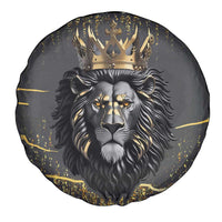 Personalized Black and Gold Lion Spare Tire Cover King Africa - Wonder Print Shop