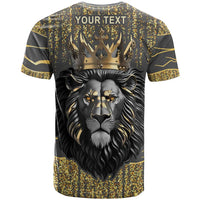 Personalized Black and Gold Lion T Shirt King Africa - Wonder Print Shop