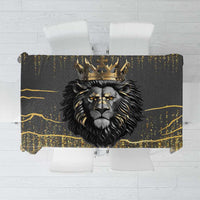 Personalized Black and Gold Lion Tablecloth King Africa - Wonder Print Shop