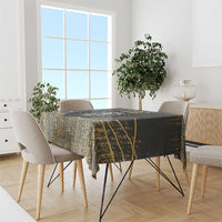Personalized Black and Gold Lion Tablecloth King Africa - Wonder Print Shop