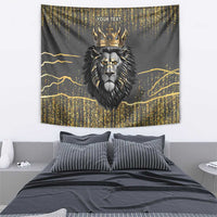 Personalized Black and Gold Lion Tapestry King Africa - Wonder Print Shop