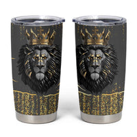 Personalized Black and Gold Lion Tumbler Cup King Africa - Wonder Print Shop