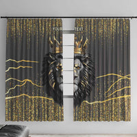 Personalized Black and Gold Lion Window Curtain King Africa - Wonder Print Shop