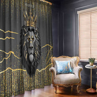 Personalized Black and Gold Lion Window Curtain King Africa - Wonder Print Shop