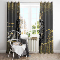 Personalized Black and Gold Lion Window Curtain King Africa - Wonder Print Shop