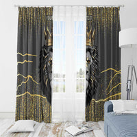 Personalized Black and Gold Lion Window Curtain King Africa - Wonder Print Shop
