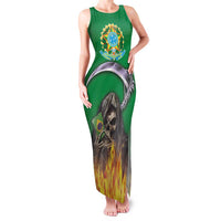 Brazil Hoodie Family Matching Tank Maxi Dress and Hawaiian Shirt Brazil Reaper Skull Fire - Wonder Print Shop