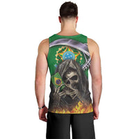 Brazil Hoodie Men Tank Top Brazil Reaper Skull Fire - Wonder Print Shop