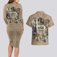 The Black Minds Behind Progress Couples Matching Long Sleeve Bodycon Dress and Hawaiian Shirt Africa Black Invention - Wonder Print Shop