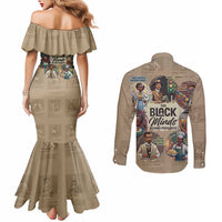 The Black Minds Behind Progress Couples Matching Mermaid Dress and Long Sleeve Button Shirt Africa Black Invention