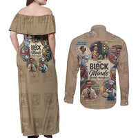 The Black Minds Behind Progress Couples Matching Off Shoulder Maxi Dress and Long Sleeve Button Shirt Africa Black Invention - Wonder Print Shop