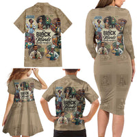 The Black Minds Behind Progress Family Matching Long Sleeve Bodycon Dress and Hawaiian Shirt Africa Black Invention - Wonder Print Shop