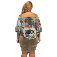The Black Minds Behind Progress Family Matching Off Shoulder Short Dress and Hawaiian Shirt Africa Black Invention - Wonder Print Shop