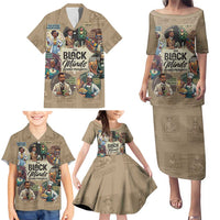 The Black Minds Behind Progress Family Matching Puletasi and Hawaiian Shirt Africa Black Invention - Wonder Print Shop