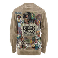 The Black Minds Behind Progress Long Sleeve Shirt Africa Black Invention - Wonder Print Shop