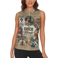 The Black Minds Behind Progress Women Sleeveless Polo Shirt Africa Black Invention - Wonder Print Shop