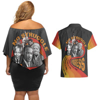 No Struggle No Progress Couples Matching Off Shoulder Short Dress and Hawaiian Shirt Civil Rights Leaders - Wonder Print Shop