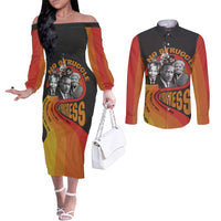 No Struggle No Progress Couples Matching Off The Shoulder Long Sleeve Dress and Long Sleeve Button Shirt Civil Rights Leaders