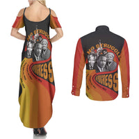 No Struggle No Progress Couples Matching Summer Maxi Dress and Long Sleeve Button Shirt Civil Rights Leaders - Wonder Print Shop