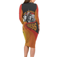 No Struggle No Progress Long Sleeve Bodycon Dress Civil Rights Leaders - Wonder Print Shop