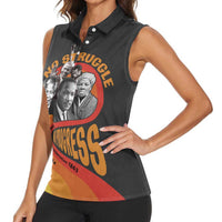No Struggle No Progress Women Sleeveless Polo Shirt Civil Rights Leaders - Wonder Print Shop