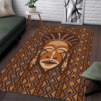 African Mask Printed Mudcloth Area Rug - Wonder Print Shop